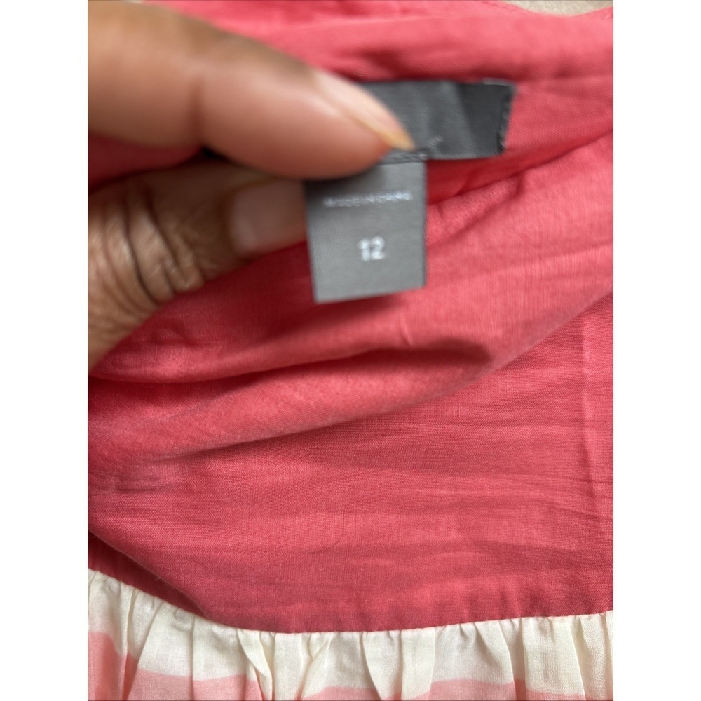 GAP Pink Wide Stripe Knee Length Skirt Size 12 - Picture 6 of 6